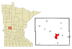 Location of the city of Alexandria within Douglas County, Minnesota