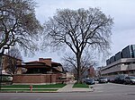 Looking east on 58th Street, University of Chicago Booth School of Business at right