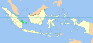 Map showing Bangka-Belitung province in Indonesia