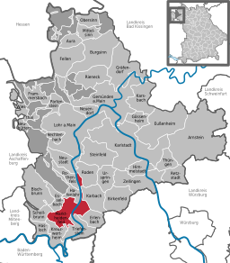 Läget för Marktheidenfeld i Landkreis Main-Spessart