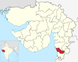 Location of district in Gujarat