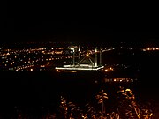 Night view of the Faisal Mosque and surrounding area