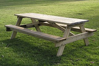 <span class="mw-page-title-main">Picnic table</span> Table with benches designed for outdoor dining