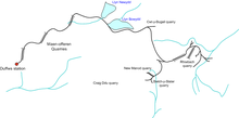 Map of the Rhiwbach Tramway showing the location of Cwt y Bugail RhiwbachTramwayMap.png