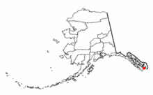 Annette Island location in southeast Alaska AKMap-doton-Metlakatla.PNG