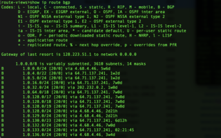 <span class="mw-page-title-main">Routing table</span> Data table stored in a router that lists the routes to network destinations