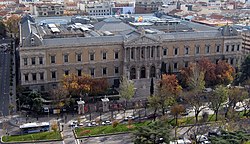Vuonna 1892 valmistunut Espanjan kansalliskirjaston päärakennus Madridissa.