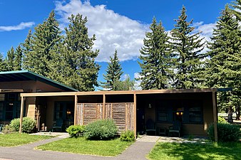 Cottages and landscaped trees