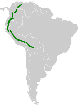 Distribución geográfica del colibrí picoespada