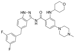 <span class="mw-page-title-main">Entrectinib</span> TKI inhibitor used for cancer treatment