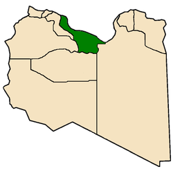 Location of Misrata Governorate (1963-1983) within Libya Libya-Misratah-Governorate.png