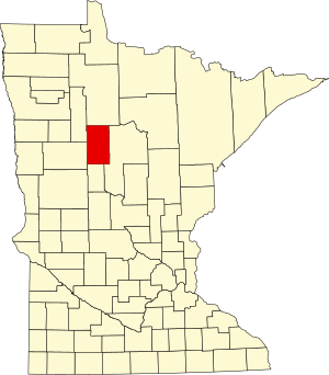 Map of Minnesota highlighting Hubbard County