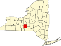 Locatie van Tompkins County in New York