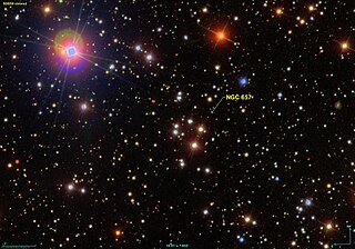 <span class="mw-page-title-main">NGC 657</span> Open cluster in the constellation of Cassiopeia