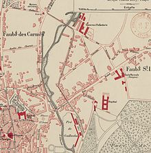 Plan de la section melunaise du tramway de Verneuil en 1904.