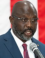 George Weah, aktuala prezidento de Liberio ekde la 22-a de januaro 2018.