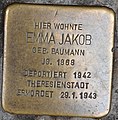 Stolperstein für Emma Jakob in der Rote-Hahnen-Gasse 7