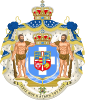 Greater royal arms 1863–1936 (with dynastic arms inescutcheon)