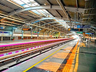 <span class="mw-page-title-main">Thakurpukur metro station</span> Kolkata Metros Purple Line metro station