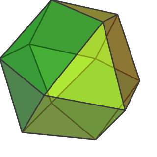 <span class="mw-page-title-main">Cuboctahedron</span> Polyhedron with 8 triangular faces and 6 square faces