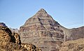 Diamond Peak, south aspect. Muav Limestone overlain by conspicuous cliff-forming Redwall Limestone.