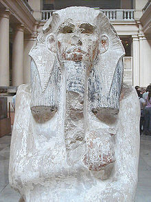 Limestone statue o Djoser frae his serdab