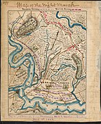 Map of the night's march after Battle of Malvern Hill