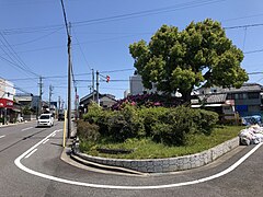 岡崎げんき館から国道1号に向かう道路