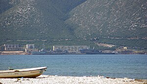 Pasha Liman Base in the Bay of Vlore in Albania rebuilt by Turkey Ships at Pashaliman.jpg