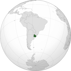  ဢွင်ႈတီႈ မိူင်းဢုရုၵူၺ်း   (dark green) South America ၼႂ်း  (grey)