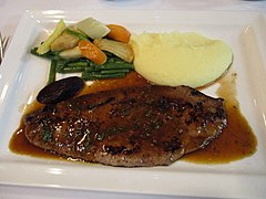 Foie de veau à la lyonnaise, par Paul Bocuse, brasserie L'Ouest