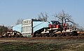 Wagon pour transports exceptionnels CPOX820 monté sur 10 bogies.