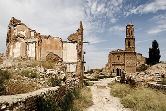 Today Belchite lies in ruins, a casualty of the civil war Calle de Belchite.jpg