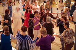 Jewish and Christian women dancing in a circle