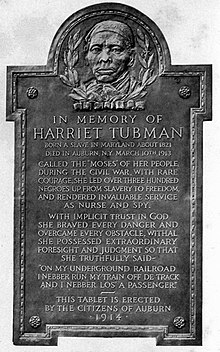 Photo of memorial plaque