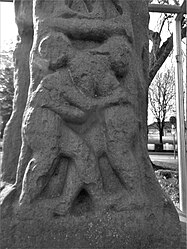 Depiction on a high cross in Kells, Ireland (10th century)[31]