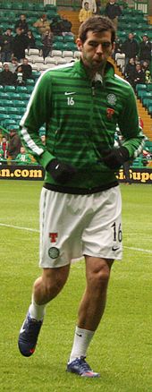 Ledley training ahead of the match between Celtic F.C and ICT on 11 February 2012. Joe Ledley 2012.jpg