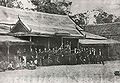 The King viewing the solar eclipse with Sir Harry Ord, Governor of the Straits Settlements