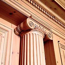 Fluted, Ionic column.