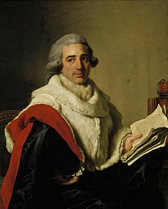 Alexandre Roslin, Jean-Baptiste Eugénie Du Mangin ou Jean-Baptiste Dumangin (1744-1826) médecin en tenue d'apparat, peint par (1789), 102 × 80 cm, Helsinki, musée Sinebrychoff.