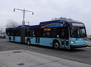 A bus on the B44 Select Bus Service route in Brooklyn