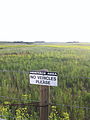 A sign marking the boundary of the historical area