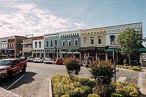 Row of buildings in downtown Rogers