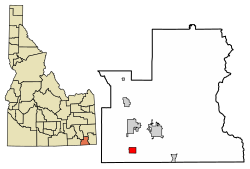 Location of Weston in Franklin County, Idaho.