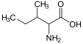 de: Struktur von Isoleucin; en: Structure of isoleucine