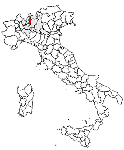 Karta över Italien med Provincia di Lecco markerat