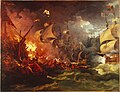 1588 - Defeat of the Spanish Armada, by Philippe-Jacques de Loutherbourg, depicts the Battle of Gravelines