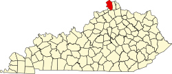 Karte von Boone County innerhalb von Kentucky