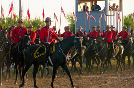 Musical Ride parade in Roblin, Manitoba, 1992