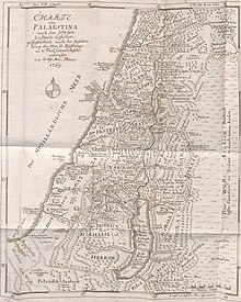 A detailed map of Palestine from the 18th century